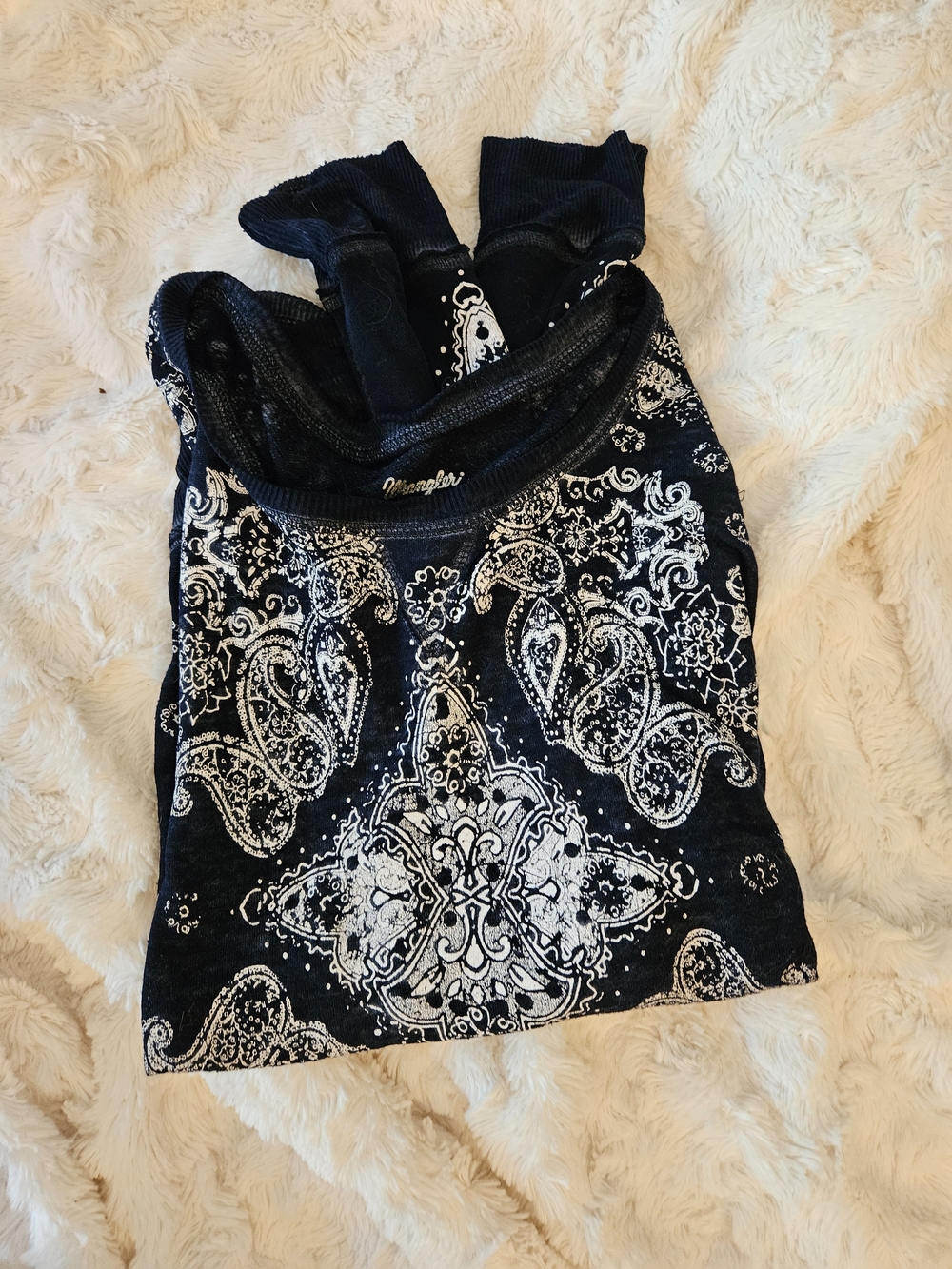 Wrangler☆Navy & White Paisley Tank Top